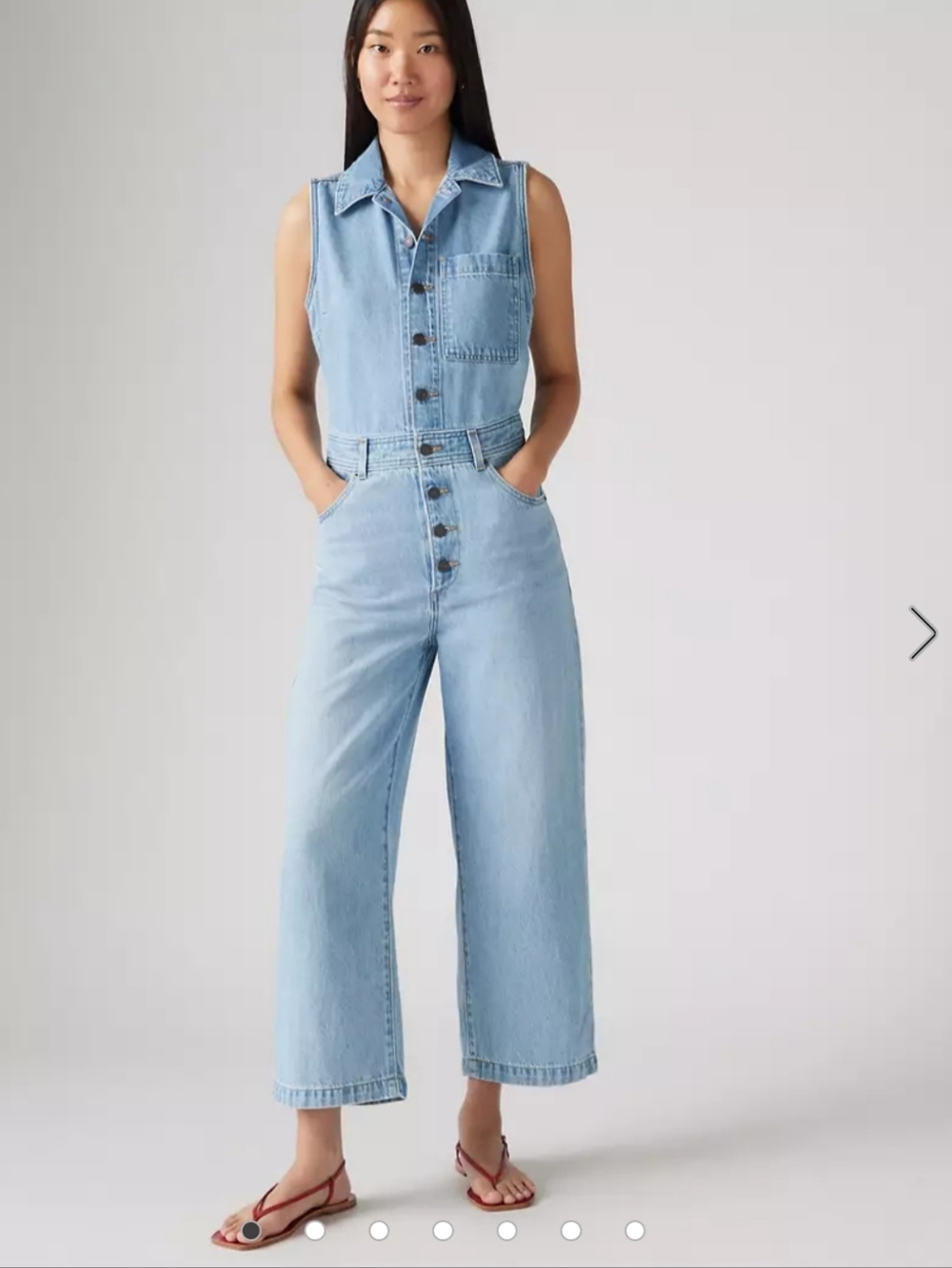 Levi's Light Blue Sleeveless Denim Jumpsuit Overalls